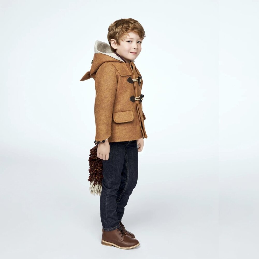 NWT Little Goodall Fantastic Little Fox Coat 🦊 Wool Button Duffle Jacket - 4T - Picture 2 of 13